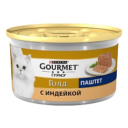 Консервы для кошек Gourmet Gold паштет с индейкой 85 г х 24 шт.
