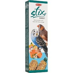 Лакомство Padovan Stix Sweet для попугаев и экзотических птиц палочки c медом и яйцом, 80 г