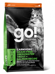 Сухой беззерновой корм для кошек Go! Solutions Grain Free для чувствительного пищеварения, с форелью и лососем 