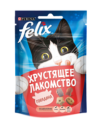 Хрустящее лакомство для кошек Felix с говядиной