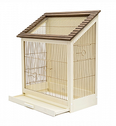 Клетка деревянная для птиц "Ретро-кантри золото" разборная, 40×29×61 см