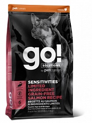 Сухой беззерновой корм для щенков и собак Go! Solutions Sensitivities Salmon Dog Recipe для чувствительного пищеварения с лососем