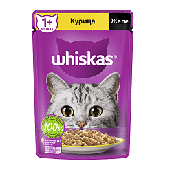 Влажный корм Whiskas для кошек, желе с курицей 75 г × 28 штук