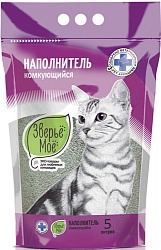 Комкующийся наполнитель для кошачьего туалета "Зверье мое", 5 кг/4,5 л