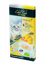Жидкое лакомство для кошек Edel Cat Крем-суп с птицей и печенью, 6 штук