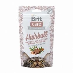 Brit Care Hairball лакомство для кошек для контроля волосяных комков, 50 г