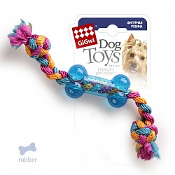 Игрушка для собак GiGwi Dog Toys Косточка на веревке, 26 см