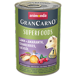 Консервы для собак Animonda GranСarno Superfoods Adult Dog с ягненком, амарантом, клюквой и лососевым маслом 400 г х 6 шт.