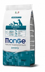 Сухой гипоаллергенный корм для собак всех пород Monge Speciality Hypo с лососем и тунцом