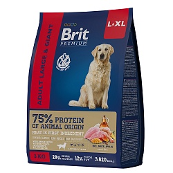 Сухой корм Brit Premium Dog Adult Large and Giant для собак крупных и гигантских пород, курица