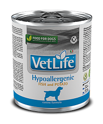 Диетические консервы для собак Farmina Vet Life Hypoallergenic Fish & Potato при пищевой аллергии и непереносимости, рыба с картофелем паштет 6 шт по 300 г