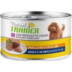 Консервы для взрослых собак мелких пород Trainer Natural Small & Toy Adult with Dry-Cured Ham с сыровяленной ветчиной, 150 г