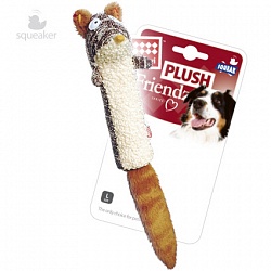 Игрушка для собак GiGwi Plush Friendz Белка с пищалкой, прочная 29 см