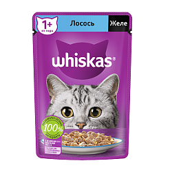 Влажный корм Whiskas для кошек, желе с лососем 75 г × 28 шт.
