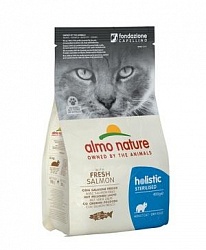 Сухой корм для кастрированных котов и стерилизованных кошек Almo Nature Functional Adult Sterilised Salmon and Rice с лососем и рисом