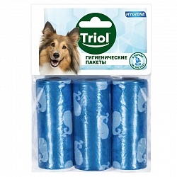 Гигиенические пакеты для уборки Triol, 3 рулона х 15 пакетов