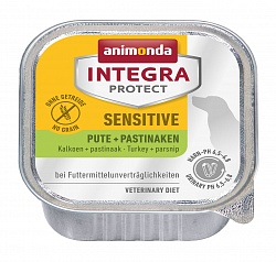 Влажный корм для взрослых собак Animonda Integra Protect Dog Sensitive при пищевой аллергии, с индейкой и пастернаком 150 г х 11 шт.