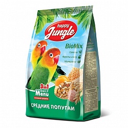 Корм для средних попугаев Happy Jungle 3 in 1 Daily Menu, 0,5 кг