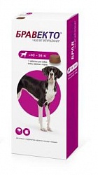 Таблетка от клещей и блох для собак Intervet Бравекто жевательная, весом 40-56 кг, 1400 мг