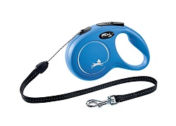 Поводок-рулетка для собак до 12 кг Flexi New Classic S трос 8 м, синяя