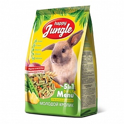 Корм для молодых кроликов Happy Jungle 5 in 1 Daily Menu, 0,4 кг