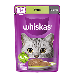 Влажный корм Whiskas для кошек, паштет с уткой 75 г × 24 штуки
