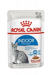 Royal Canin Indor Sterilised влажный корм для домашних кошек, в соусе 85 г