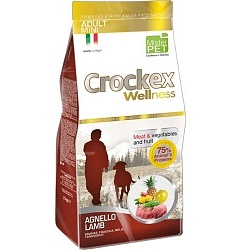 Сухой корм для взрослых собак мелких пород Crockex Wellness ягненок с рисом