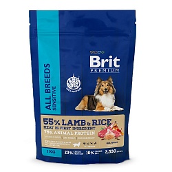 Brit Premium Dog Sensitive гипоаллергенный корм для всех пород собак, ягненок и индейка