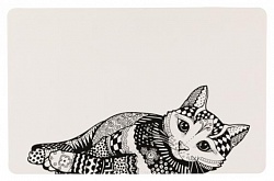 Коврик под миску для кошек Trixie чёрный|белый, 44 x 28 см