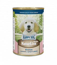 Консервы для щенков Happy Dog Ягненок с печенью, сердцем и рисом, 0,4 кг
