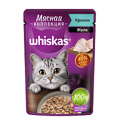Влажный корм Whiskas «Мясная коллекция» для кошек, с кроликом 75 г × 28 штук