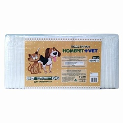 Пеленки для животных Homepet Vet гелевые впитывающие, 60х90 см 30 штук