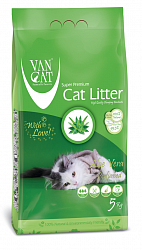 Комкующийся наполнитель для кошачьего туалета Van Cat Aloe Vera обеспыленный с ароматом алоэ вера, пакет 5 кг 
