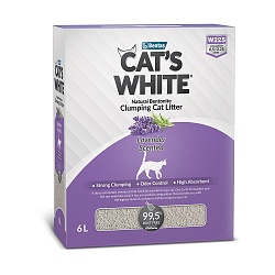 Наполнитель для кошачьего туалета Cat's White BOX Lavender комкующийся, с ароматом лаванды 6 л