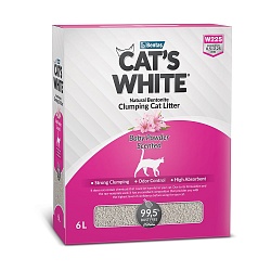 Наполнитель для кошачьего туалета Cat's White BOX Baby Powder комкующийся, с ароматом детской присыпки 6 л
