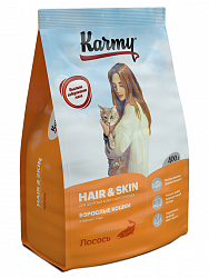 Сухой корм для кошек Karmy Hair&Skin для здоровья кожи и шерсти, с лососем