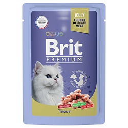Влажный корм для кошек Brit Premium Форель в желе, 85 г х 14 шт.