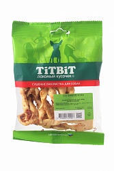 Плетенки из кожи для собак Titbit мягкая упаковка ±35 г