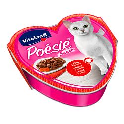 Влажный корм Vitakraft Poesie для взрослых кошек, говядина и морковь в соусе 85 г х 15 шт.