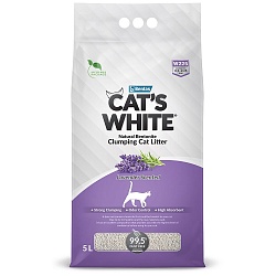 Наполнитель для кошачьего туалета Cat's White Lavender комкующийся, с ароматом лаванды 