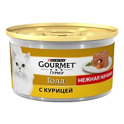 Консервы для кошек Gourmet Gold Нежная начинка с курицей, 85 г х 12 шт.