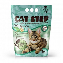 Комкующийся наполнитель для кошачьего туалета Cat Step Tofu Green Tea растительный