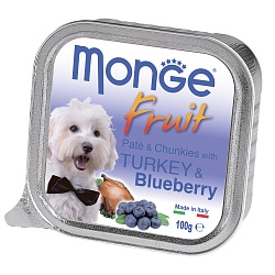 Консервы для взрослых собак Monge Dog Fruit индейка с черникой 0,1 кг