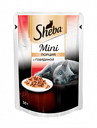 Консервы (пауч) для кошек Sheba Mini с говядиной, 50 г х 33 шт.