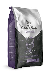 Сухой беззерновой корм Canagan Grain Free Light/Senior/Sterilised для пожилых, стерилизованных и кошек с избыточной массой тела, с цыпленком и лососем