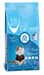 Комкующийся наполнитель для кошачьего туалета Van Cat Fresh обеспыленный с ароматом весенней свежести, пакет 5 кг