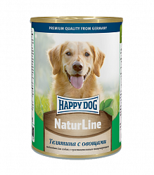 Консервы для взрослых собак Happy Dog Natur Line Телятина с овощами 0,4 кг