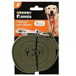 Gamma Поводок брезентовый для собак, 3 м х 2,5 см