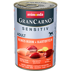 Консервы для взрослых собак с чувствительным пищеварением Animonda GranCarno Sensitiv c курицей и картофелем 400 г х 6 шт.